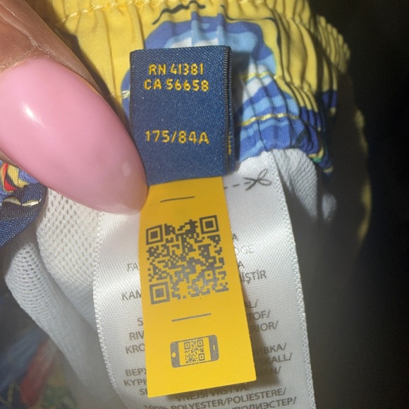 SOLD - Ralph Lauren Yellow Floral Athletic Swim Shorts - Picture 4 of 10
